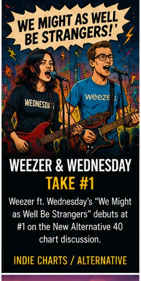 Weezer and Wednesday’s unlikely duet keeps ruling the alternative chatter