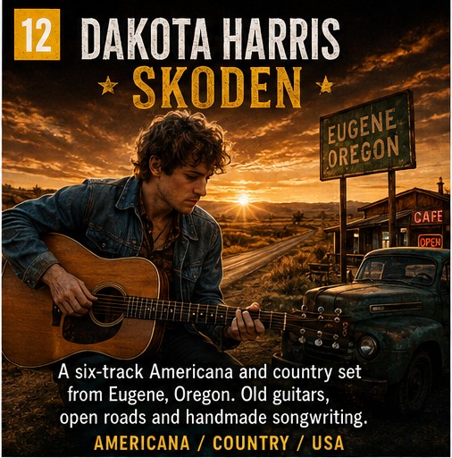 Dakota Harris keeps Skoden close to the old guitar and the open road