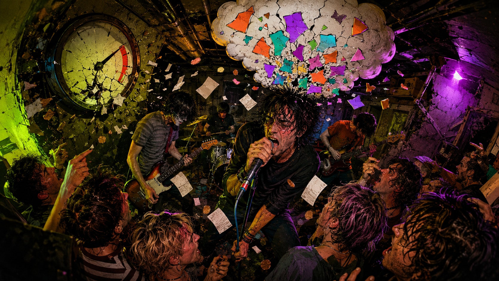Denver punk band Public Opinion performing with garage rock energy.