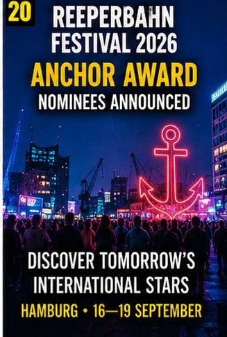 Neon festival venue lights in Hamburg for Reeperbahn ANCHOR Award.