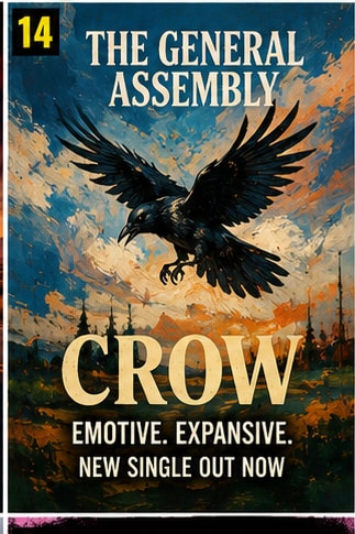 Expansive landscape and guitar gear for indie rock band The General Assembly.