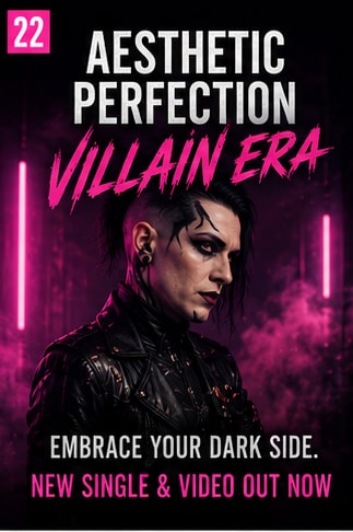 Industrial pop group Aesthetic Perfection performing on stage for single Villain Era.