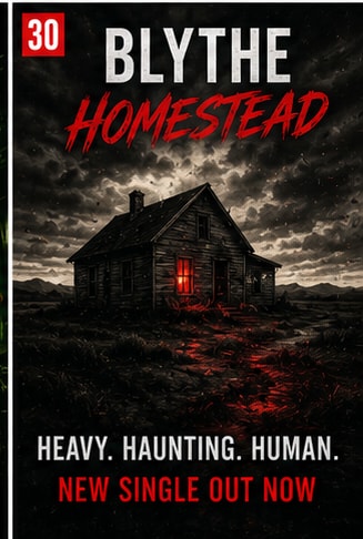 Manchester alternative rock group BLYTHE performing heavy live set for single Homestead.