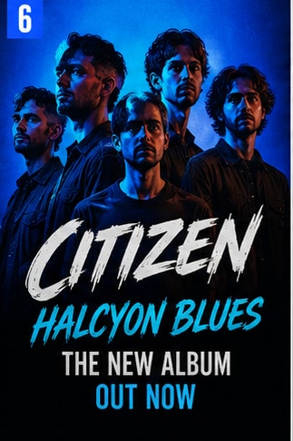 Alternative rock band Citizen performing on stage for new album Halcyon Blues.