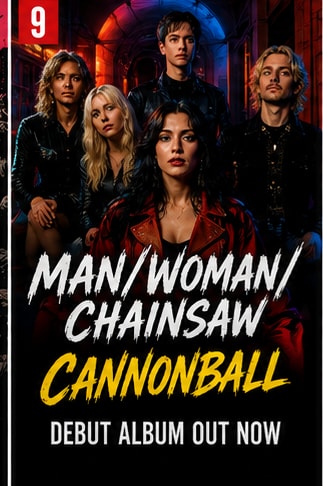 London art rock sextet Man Woman Chainsaw on stage for debut album Cannonball.