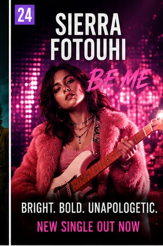 Los Angeles pop rock artist Sierra Fotouhi smiling outdoors for single Be Me.