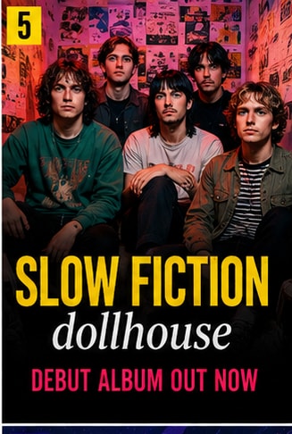 New York indie rock group Slow Fiction pictured for debut album dollhouse.