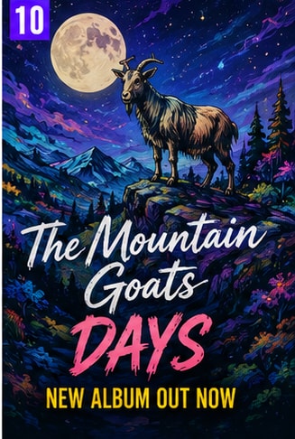 John Darnielle of The Mountain Goats performing acoustic guitar storytelling for album Days.