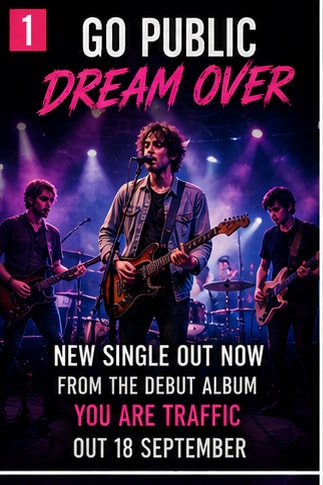 Atlanta post-punk outfit Go Public performing energetic live set for single Dream Over.
