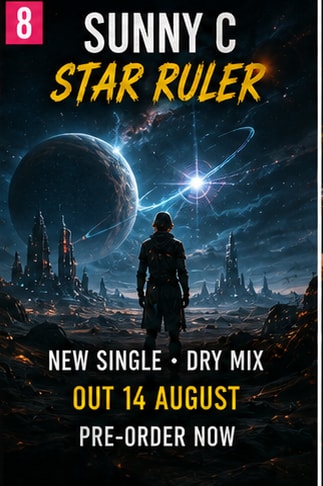 Cinematic dark electronic violin synthesizer visuals for Sunny C single Star Ruler.