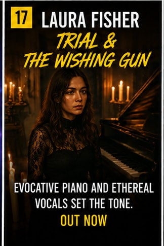 Atmospheric ambient piano aesthetic for Laura Fisher song Trial & the wishing gun.