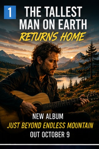 Kristian Matsson performing acoustic guitar folk music as The Tallest Man on Earth.