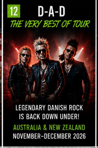 Danish hard rock band D-A-D band photo for career-spanning tour.