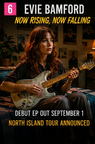 Auckland indie rock musician Evie Bamford portrait for debut EP.