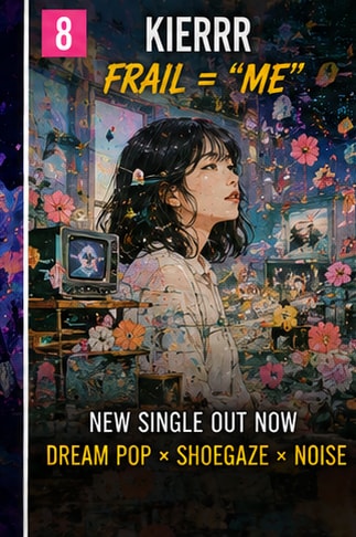 Japanese dream pop shoegaze artist Kierrr artwork for Frail = me.