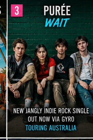 Adelaide indie rock band Purée performing live for new single Wait.