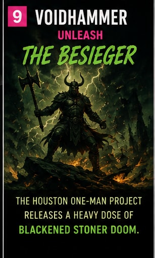 Voidhammer blackened stoner doom debut album The Besieger.