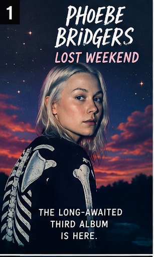Phoebe Bridgers third solo album Lost Weekend cover and return announcement.