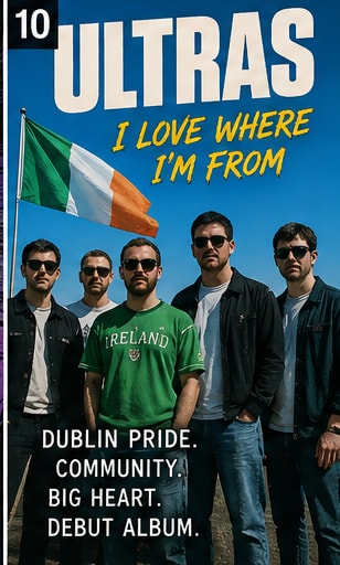 Ultras Dublin indie rock debut album I Love Where I'm From artwork.