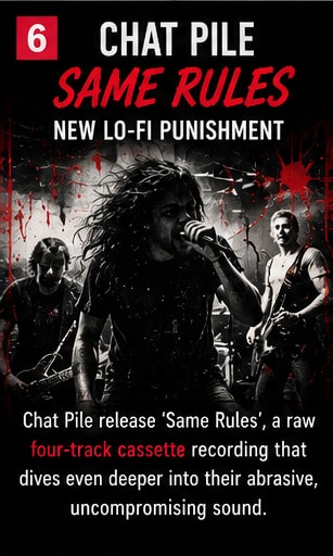 Chat Pile Same Rules single artwork featuring raw four-track cassette aesthetic.
