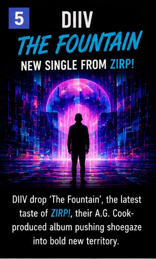 DIIV The Fountain single artwork from upcoming album ZIRP produced by A.G. Cook.