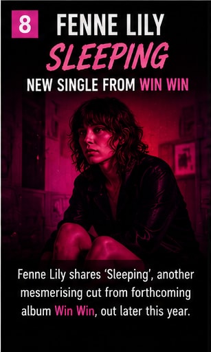 Fenne Lily Sleeping single release and upcoming album Win Win artwork.
