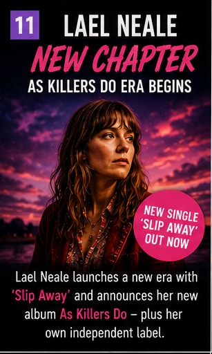 Lael Neale Slip Away music video still and independent chapter announcement.