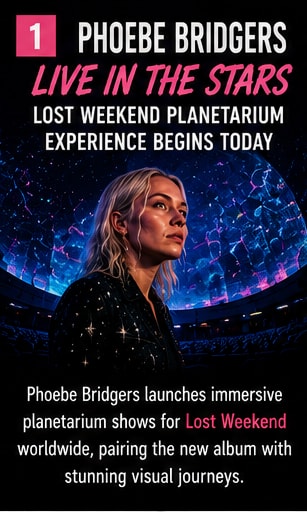 Phoebe Bridgers Lost Weekend worldwide planetarium dome experience announcement.