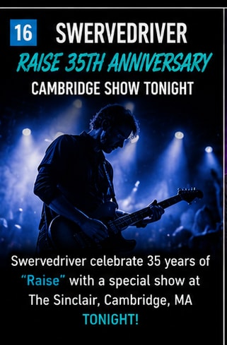 Swervedriver performing Raise 35th anniversary tour at The Sinclair in Cambridge.