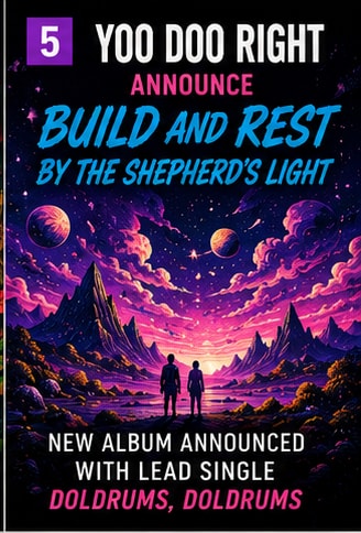 Yoo Doo Right Build and Rest by the Shepherd's Light album announcement artwork.