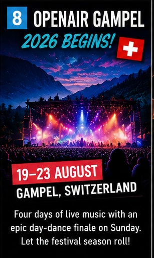 Openair Gampel 2026 festival opens in Switzerland.