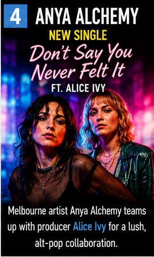 Anya Alchemy and Alice Ivy in neon lighting for Don't Say You Never Felt It.