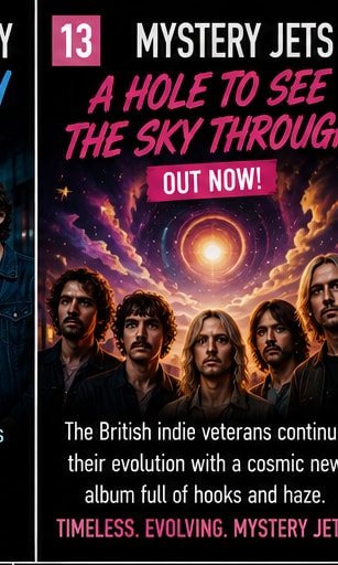 Mystery Jets release new album A Hole to See the Sky Through with celestial art.