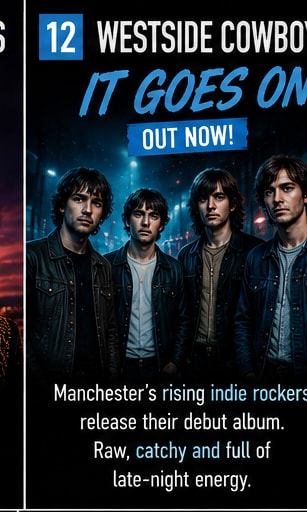 Manchester indie rock quartet Westside Cowboy release debut album It Goes On.