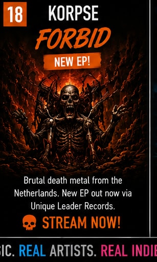 Dutch death metal act Korpse release Forbid EP on Unique Leader Records.