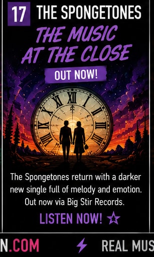 The Spongetones release power-pop single The Music At The Close on Big Stir Records.
