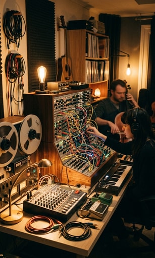 Analog modular synthesizers, patch cables, and tape machines for Sunday's experimental left-field playlist.