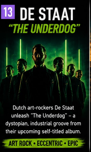 Dutch art-rock band De Staat release dystopian single The Underdog.