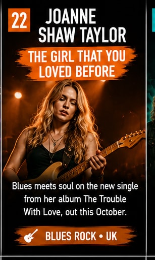 Joanne Shaw Taylor previews upcoming album with single The Girl That You Loved Before.