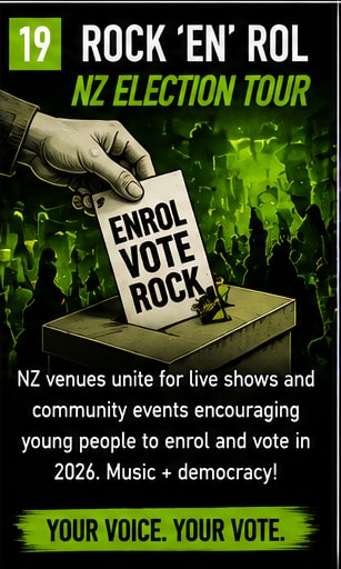 New Zealand grassroots music venues launch the Rock 'En' Rol live initiative.