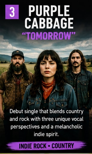 Purple Cabbage debut with harmonic country-indie single Tomorrow.