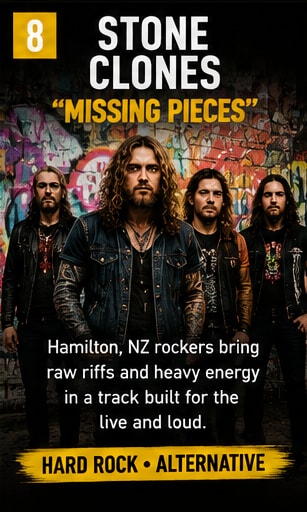 New Zealand rock outfit Stone Clones release hard-hitting single Missing Pieces.