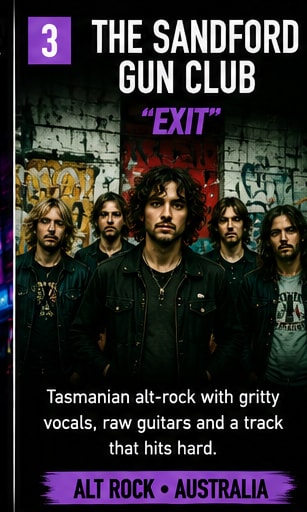 The Sandford Gun Club perform alt-rock single Exit.