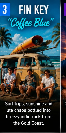 FIN KEY release coastal indie rock single Coffee Blue.