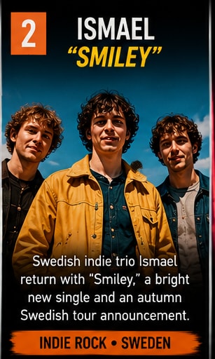 Ismael announce new upbeat single Smiley and Swedish autumn tour.