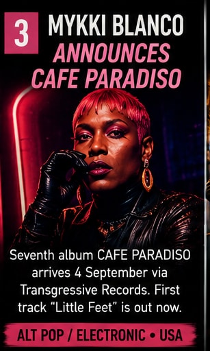 Mykki Blanco announces seventh studio album CAFE PARADISO.