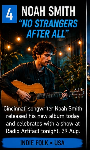 Noah Smith performs live celebrating No Strangers After All in Cincinnati.