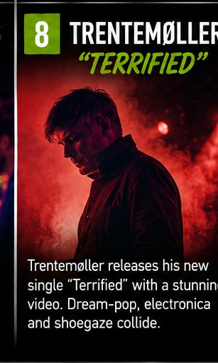 Trentemøller standing in dramatic silhouette against red stage lighting.