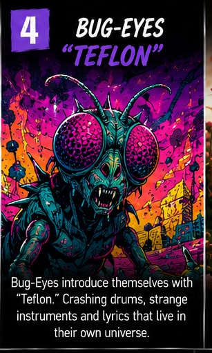 Bug-Eyes band performing in an indie venue on the NSW Central Coast.