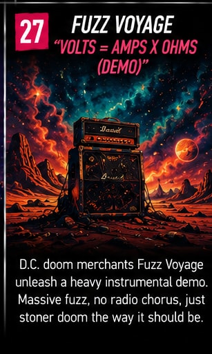 Fuzz Voyage guitar pedalboard and massive vintage amplifier stacks roaring with fuzz.